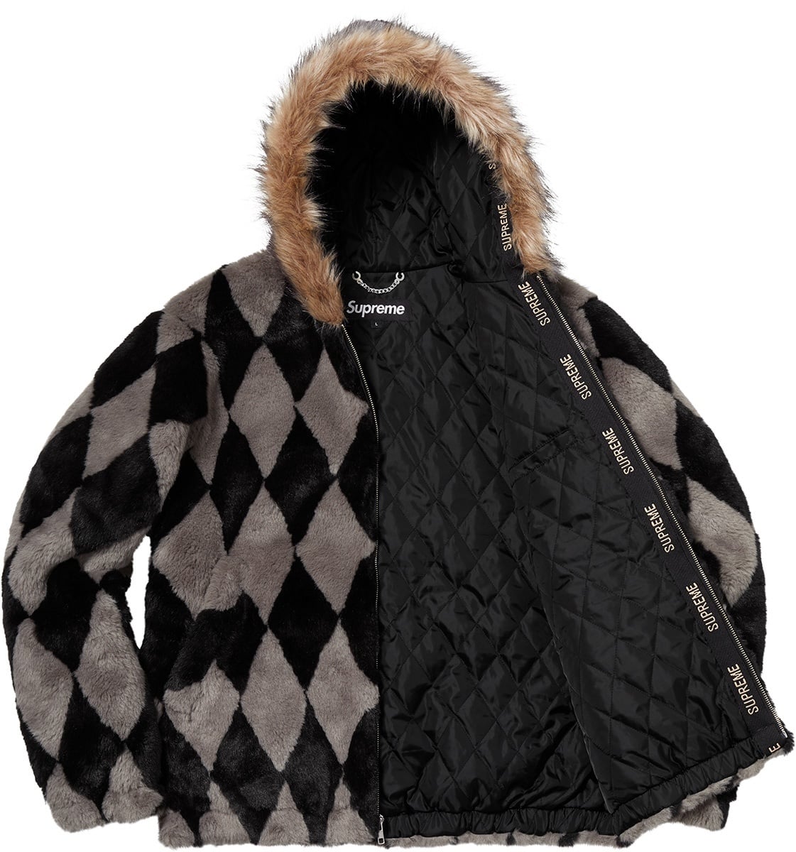 Diamond Faux Fur Jacket view 7